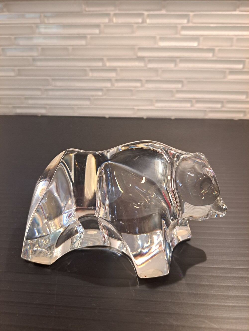 Baccarat Clear Crystal Bear Sculpture